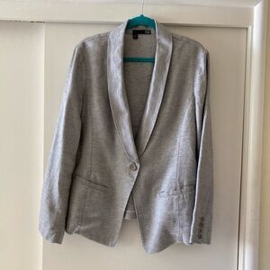 Eileen Fisher silver-grey blazer.